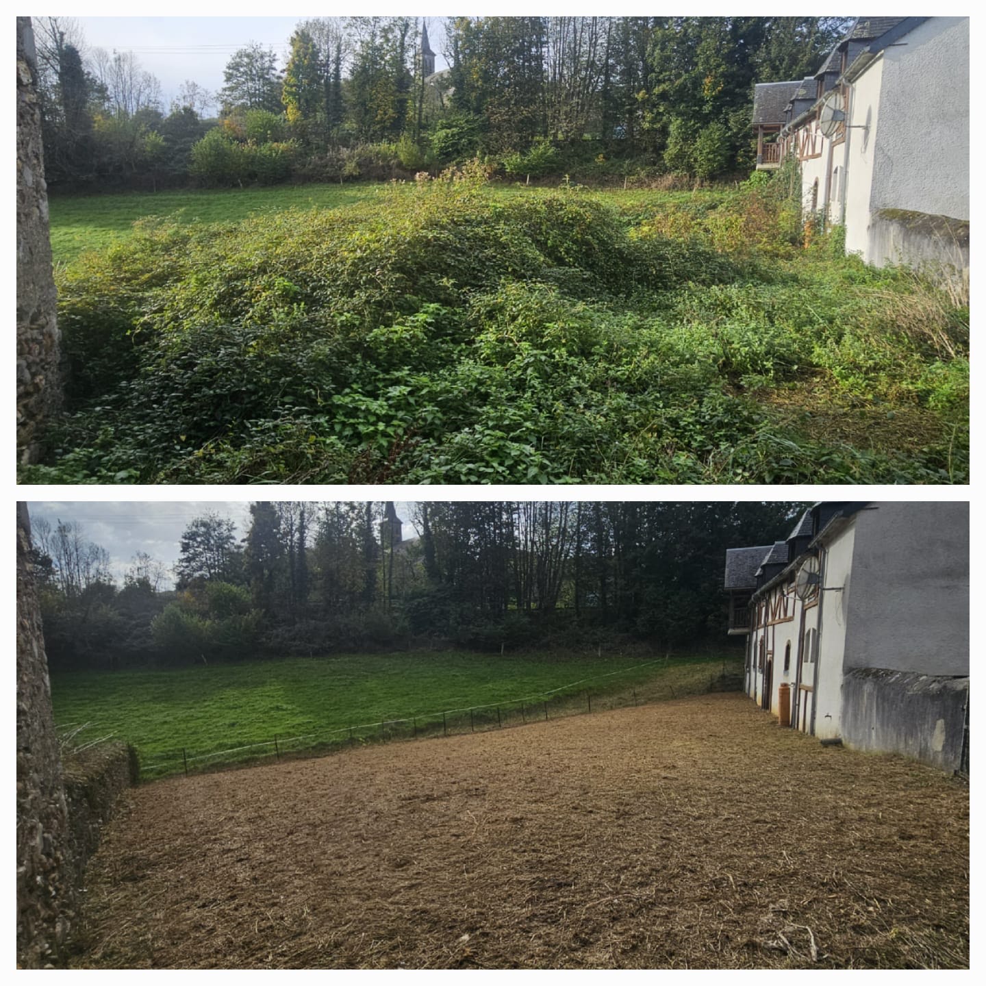 Débroussaillage roncier réalisé par notre jardinier professionnel avec enlèvement des déchet à Lannemezan